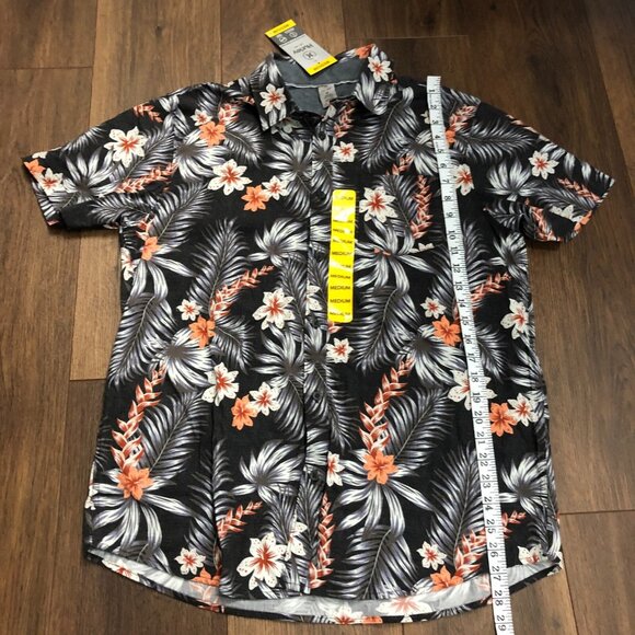 Hurley Men's Short Sleeve Button Up Size M Hawaiian Woven Patio Shirt LOT OF 2 - Picture 7 of 9